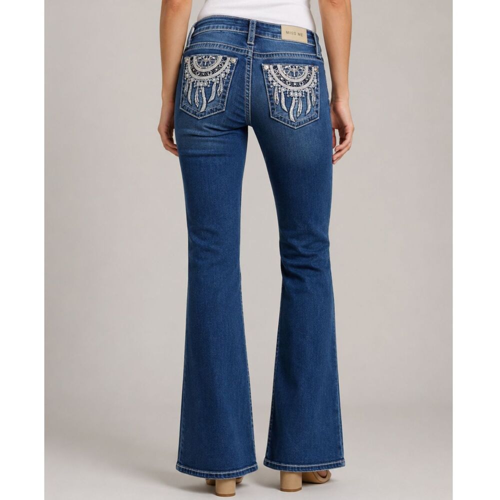 Miss Me Mid Rise Boot Half Dreamcatcher Jeans Dark Blue 26